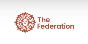 sunburst with center face-chicano federation logo