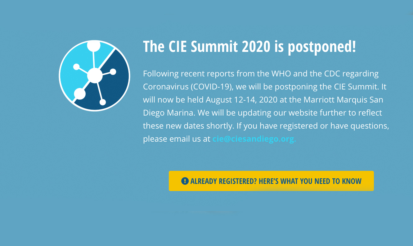 cie summit-postponed message