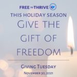 free to thrive holiday and giving tuesday with candle