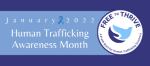 banner ad for 2022 january human trafficking awareness month