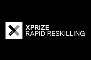 black-white logo for xprize rapid reskilling