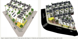 architectural drawing of two housing developments